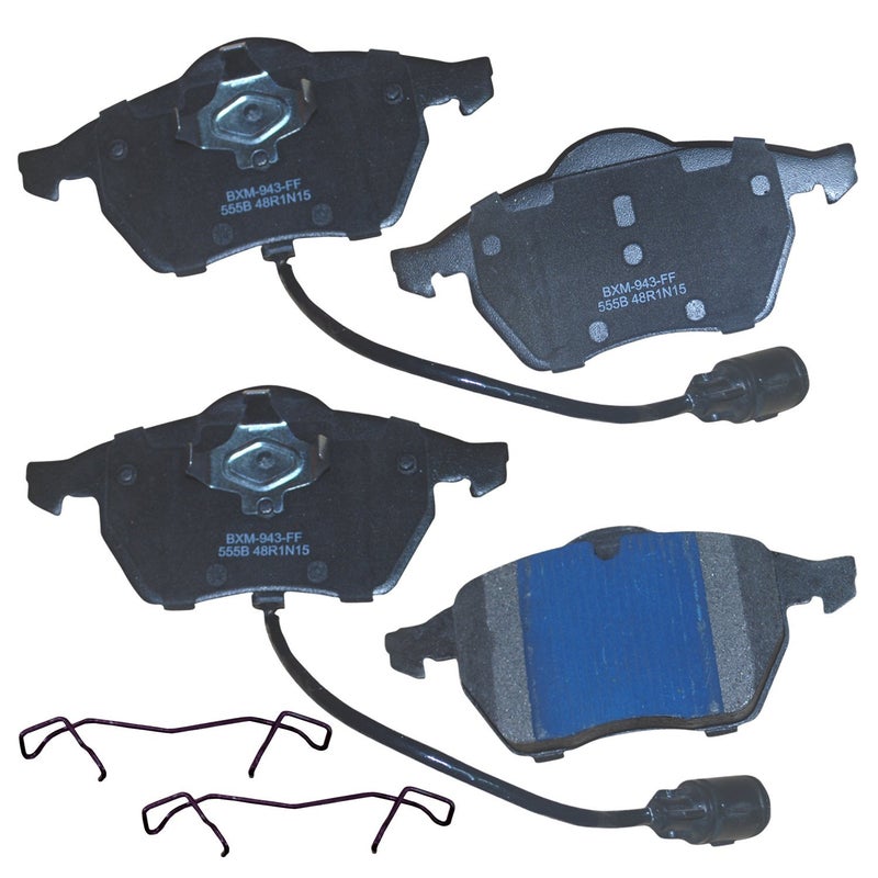 بنديكس وسادات فرامل أمامية شبه معدنية من Bendix Premium SBM555B لسيارة Audi A6 1999، A6 Quattro 1999-1998، Volkswagen Passat 1999 - Image 1